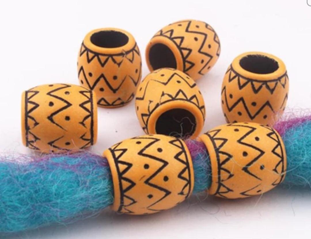 20 Pcs Decorative Pattern Beads/ Hair Extensions Cufflinks For Braids, Dreadlocks - LocsNco