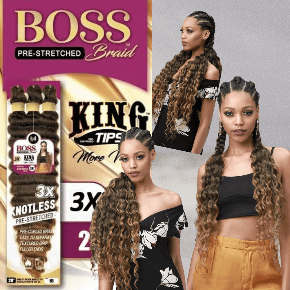 Bobbi Boss Braid Ocean Wave 3X 28" Pre-Feathered Braiding Hair