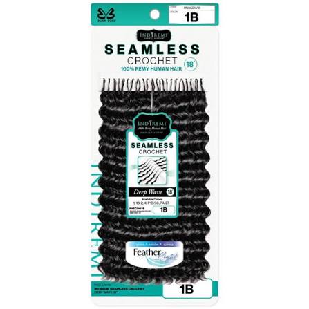 Bobbi Boss HH Seamless Crochet Deep Wave 18″ – 100% Remy Human Hair