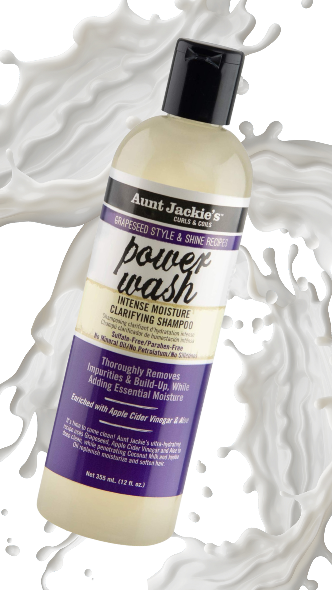 Aunt Jackie's Grapeseed Power Wash Clarifying Shampoo 12oz - LocsNco