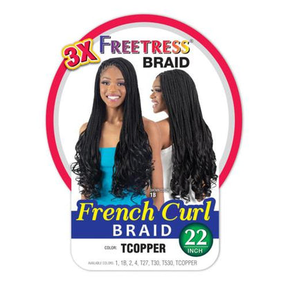 Freetress 3X French Curl 22" | Pre-Stretched Braiding Hair | LocsNco Ireland