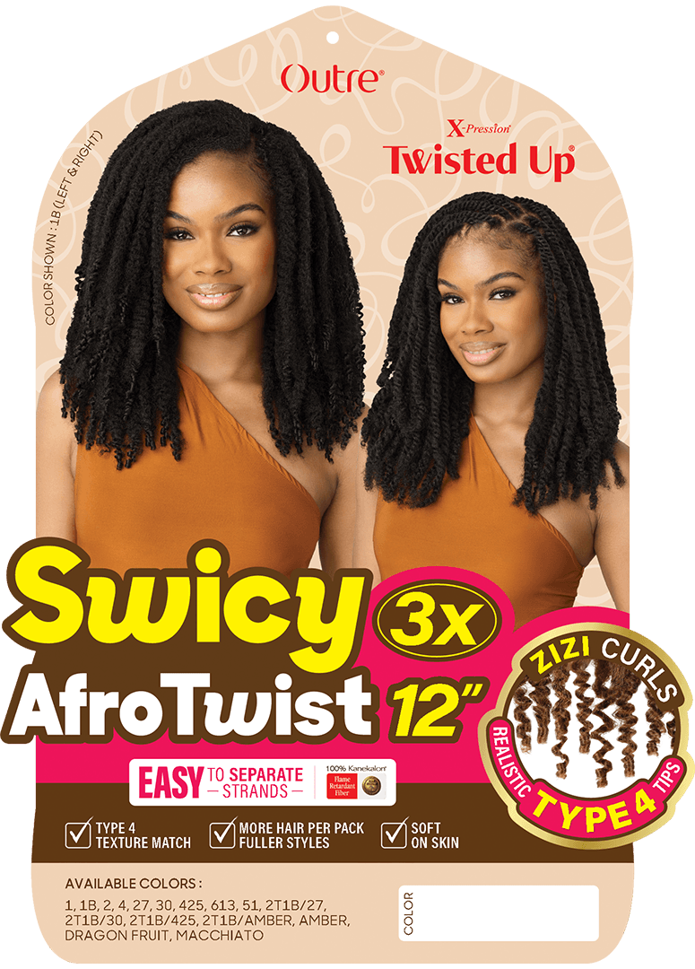 Outre Swicy Afro Twist 12" 3X | Lightweight Crochet Twist Hair | LocsNco Ireland