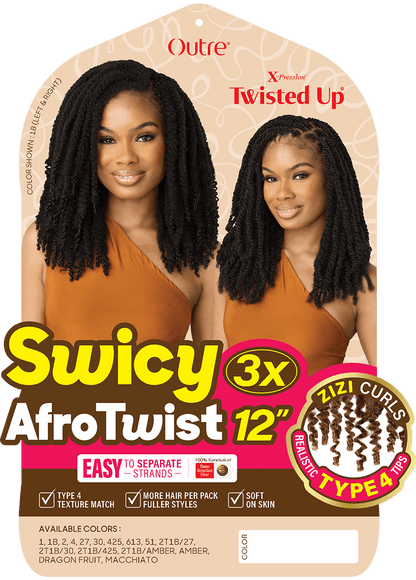 Outre Swicy Afro Twist 12" 3X | Lightweight Crochet Twist Hair | LocsNco Ireland