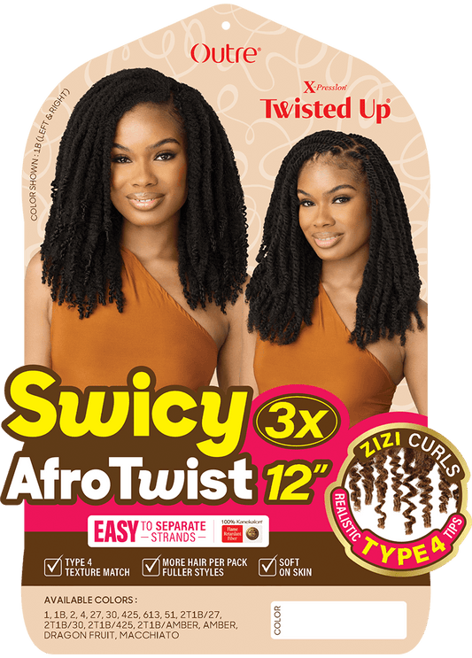Outre Swicy Afro Twist 12" 3X | Lightweight Crochet Twist Hair | LocsNco Ireland