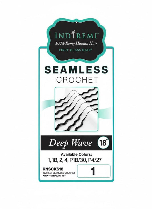 Bobbi Boss HH Seamless Crochet Deep Wave 18″ – 100% Remy Human Hair