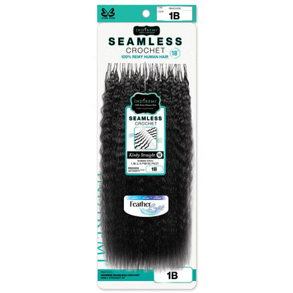 Bobbi Boss HH Seamless Crochet Kinky Straight 18″ – 100% Remy Human Hair Crochet Braids
