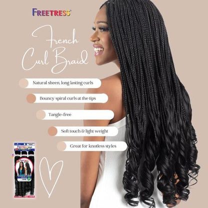 Freetress 3X French Curl 22" | Pre-Stretched Braiding Hair | LocsNco Ireland