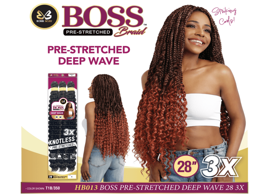 Bobbi Boss Braid Deep Wave 3X 28" | Pre-Stretched Braiding Hair | LocsNco Ireland