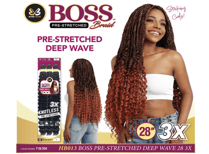 Bobbi Boss Braid Deep Wave 3X 28" | Pre-Stretched Braiding Hair | LocsNco Ireland