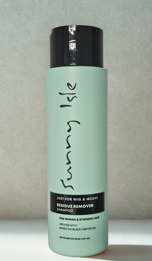 Sunny Isle Just for Wig, Weave, Braid, & Extensions Residue Remover Shampoo 12oz | For Synthetic & Natural Wig | Jamaican Black Castor Oils | Sulfate Free