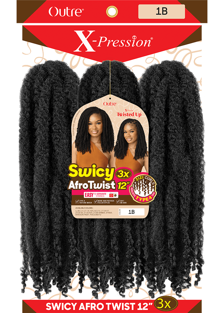 Outre Swicy Afro Twist 12" 3X | Lightweight Crochet Twist Hair | LocsNco Ireland