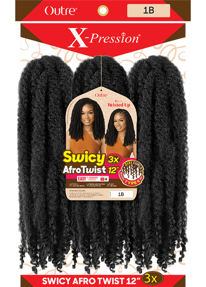 Outre Swicy Afro Twist 12" 3X | Lightweight Crochet Twist Hair | LocsNco Ireland